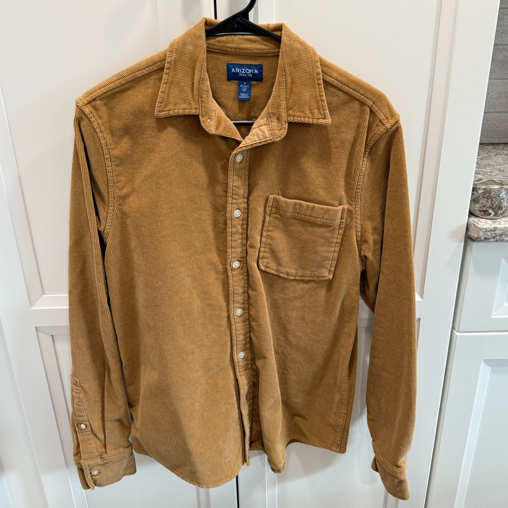 Arizona Jean Co tan corduroy button up shirt - Picture 1 of 4